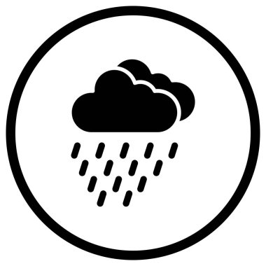 Yağmur Vektörü Simgesi Tasarım Çizimi