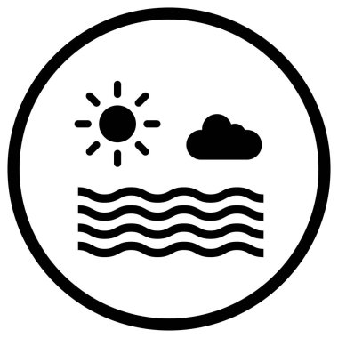 Deniz Vektörü Simgesi Tasarım İllüstrasyonu