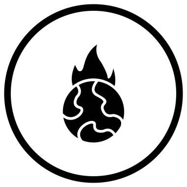 Alev Vektörü Simgesi Tasarım İllüstrasyonu