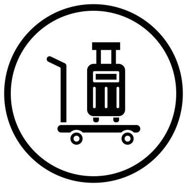 Bagaj Vektörü Simgesi Tasarım İllüstrasyonu