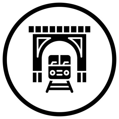 Tren Tüneli Vektör Simgesi Tasarım İllüstrasyonu