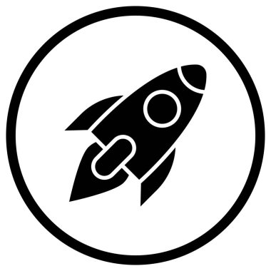 Roket Vektör Simgesi Tasarım Çizimi