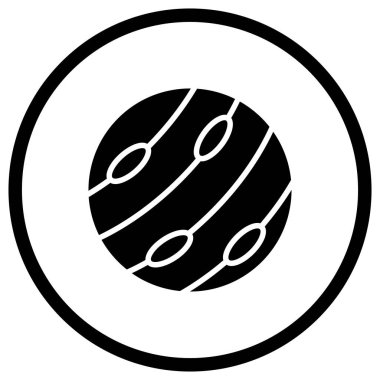 Neptün Vektör Simgesi Tasarım İllüstrasyonu