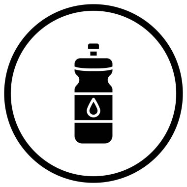 Su Şişesi Vektör Simgesi Tasarım Çizimi