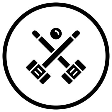 Kriket Vektörü Simgesi Tasarım Çizimi