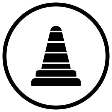 Trafik Konisi Vektör Simgesi Tasarım İllüstrasyonu