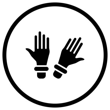 Eldiven Vektörü Simgesi Tasarım Çizimi