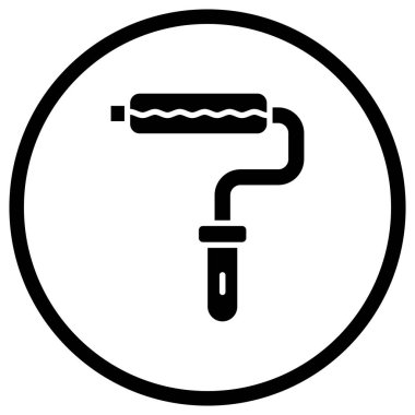 Boya Roller Vector Simgesi Tasarım İllüstrasyonu