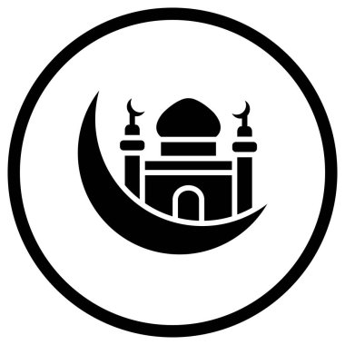 Yarım Ay Vektör Simgesi Tasarım İllüstrasyonu