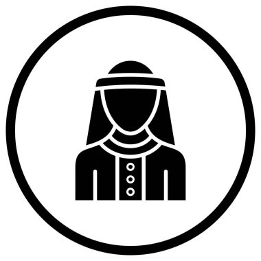 Arap Adam Vektör Simgesi Tasarım İllüstrasyonu