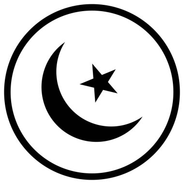 Hilal Ay Vektör Simgesi Tasarım İllüstrasyonu