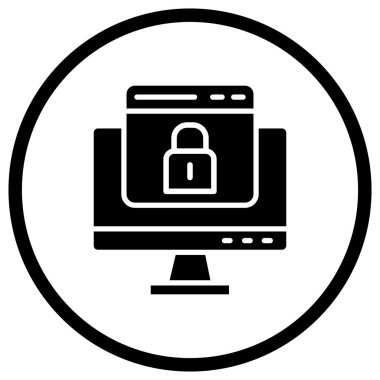 Web Güvenlik Vektörü Simgesi Tasarım İllüstrasyonu