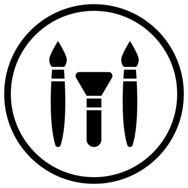 Makyaj fırçaları Vektör Simgesi Tasarım İllüstrasyonu