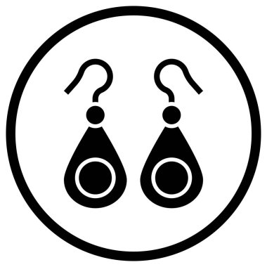 Küpeler Vektör Simgesi Tasarım Çizimi