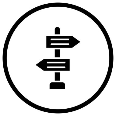 Yön İşareti Vektör Simgesi Tasarım İllüstrasyonu