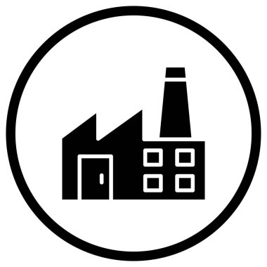 Fabrika Vektörü Simgesi Tasarım İllüstrasyonu