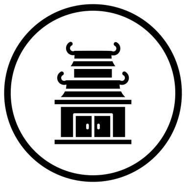 Chinese temple Vector Icon Design Illustration clipart