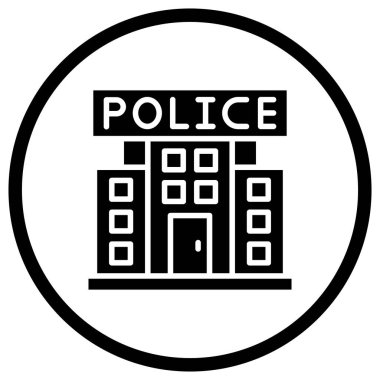 Polis Karakolu Vektör Simgesi Tasarım İllüstrasyonu