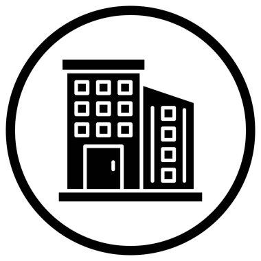 Apartman Vektörü Simgesi Tasarım İllüstrasyonu