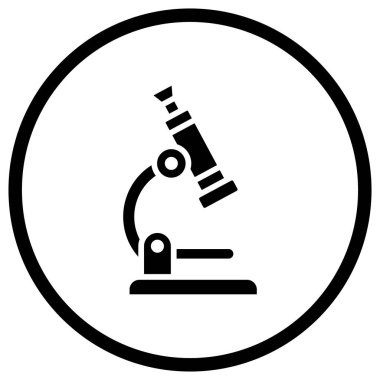 Mikroskop Vektör Simgesi Tasarım İllüstrasyonu