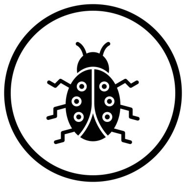 Lady Böcek Vektör Simgesi Tasarım Çizimi