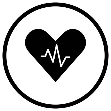 Kalp Hızı Vektör Simgesi Tasarım Çizimi