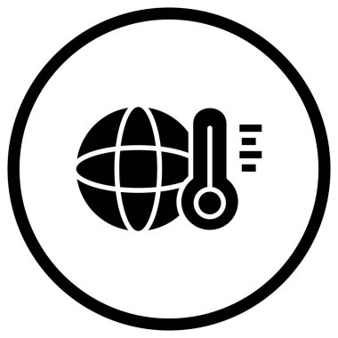 Küresel Sıcaklık Vektörü Simge Tasarımı Çizimi