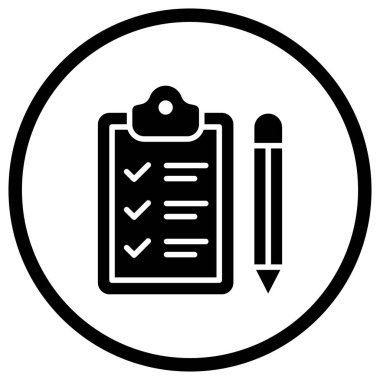 Denetim Listesi Vektör Simgesi Tasarım İllüstrasyonu