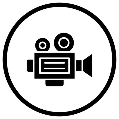 Film kamerası Vektör Simgesi Tasarım İllüstrasyonu