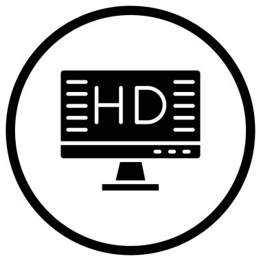 Hd Ekran Vektörü Simgesi Tasarım İllüstrasyonu