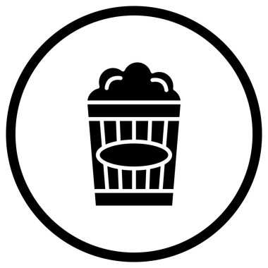 Patlamış Mısır Vektör Simgesi Tasarım Çizimi