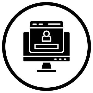 Web giriş Vektörü Simgesi Tasarım İllüstrasyonu