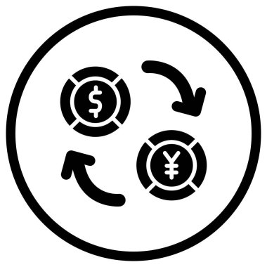 Dış Döviz Vektörü Simgesi Tasarım İllüstrasyonu