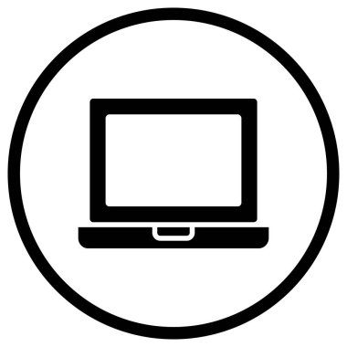 Laptop Vektör Simgesi Tasarım Çizimi