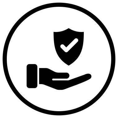 Sigorta Vektörü Simgesi Tasarım İllüstrasyonu