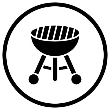 Barbekü Izgara Vektör Simgesi Tasarım İllüstrasyonu