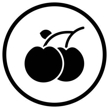 Kiraz Vektörü Simgesi Tasarım İllüstrasyonu