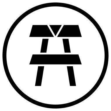 Piknik tablosu Vektör Simgesi Tasarım İllüstrasyonu