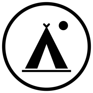 Kamp Vektörü Simgesi Tasarım İllüstrasyonu