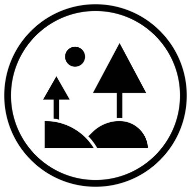 Peyzaj Vektörü Simgesi Tasarım İllüstrasyonu