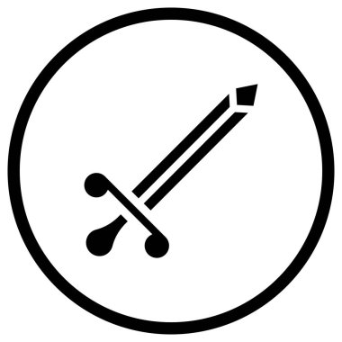 Kılıç Vektörü Simgesi Tasarım İllüstrasyonu