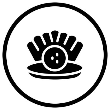 İnci Vektörü Simgesi Tasarım İllüstrasyonu