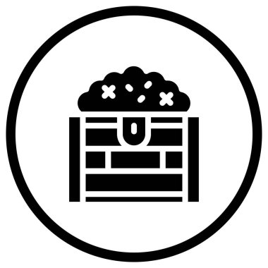 Hazine Vektörü Simgesi Tasarım İllüstrasyonu