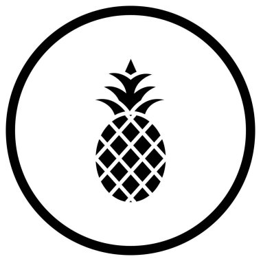 Ananas Vektörü Simgesi Tasarım İllüstrasyonu