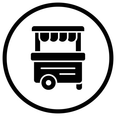 Sokak Gıda Vektörü Simgesi Tasarım Çizimi