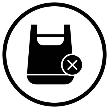 Plastik torba Vektör Simgesi Tasarım İllüstrasyonu Yok