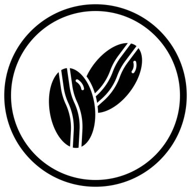 Kahve çekirdeği Vektör Simgesi Tasarım Çizimi