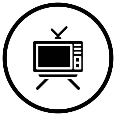 Televizyon Vektörü Simgesi Tasarım İllüstrasyonu