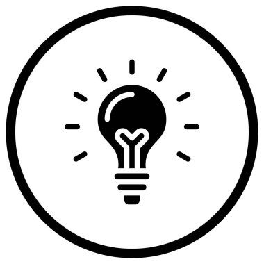 Ampul Vektör Simgesi Tasarım Çizimi