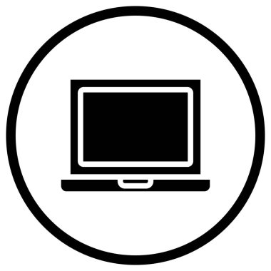 Laptop Vektör Simgesi Tasarım Çizimi